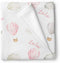 Lovable Gift Co Hot Air Balloons Personalized Baby Receiving Swaddle Blanket, Pink