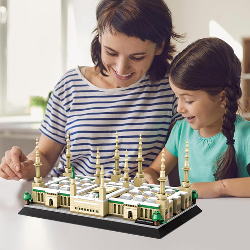 CSNRHG Set 6+ 594 Medina Prophet Mosque Building Block Educational Architecture Toy for Ages Kids and Adults for Eid