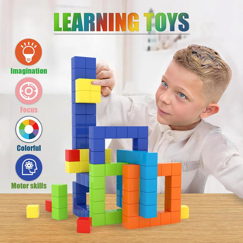 100 3-5, 4-8,Magnetic BananMelonBM PCS Magnetic Building Blocks, for Toddlers Age for Kids Ages Cubes, Preschool