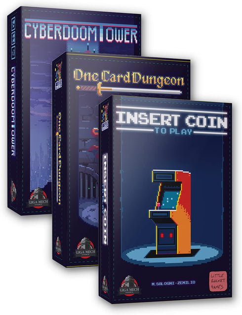 Giga Mech Games The Blue Collection - Three Micro Games: One Card Dungeon, Insert Coin to Play, Cyberdoom Tower