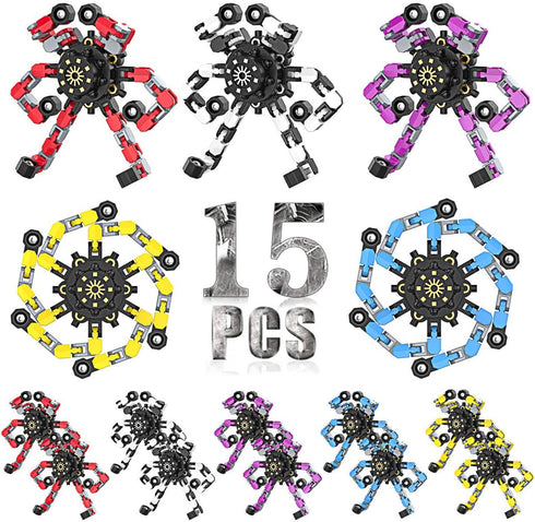 Szcuelz Easter Basket Stuffers Transformable Fidget Spinner for Kids and Adults,Deformable Chain DIY