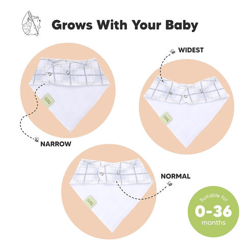 KeaBabies 8-Pack Organic Baby Bandana Drool Bibs - Stylish Unisex, Super Absorbent Teething Bibs for Infants