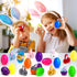 24 Pack LEASEN Easter Egg Fillers with Plush Bunny Toys Inside, Easter Eggs Filled with Plush Toys Inside, Mini Bunny