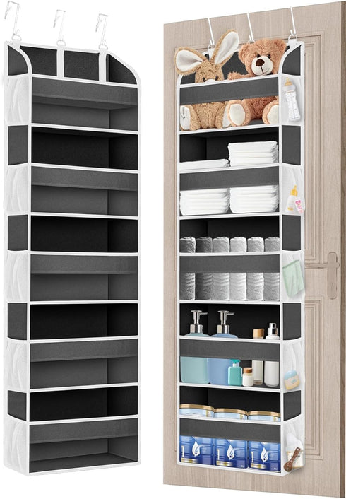1 Pack Over The Door Storage Organizer with 5 Pockets, 10 Mesh Pockets, 44 lbs Capacity for Bedroom, Bathroom, Nursery