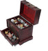 C2 Wooden Chest with Drawer - Collectible Fantasy Coins, Card Games, Dice Counter, and Jewelry Box