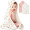 Konssy 2-Pack Muslin Hooded Baby Towels, 100% Cotton, Ultra-Soft & Absorbent Baby