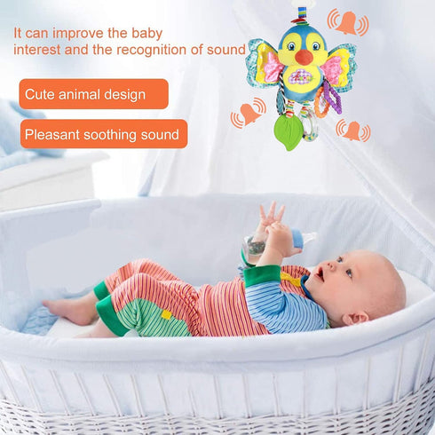 Baby Stroller Toy and Car Seat Toy - Teether Hanging Rattle Toys, Soft Plush for Boys and Girls 3-12 Months