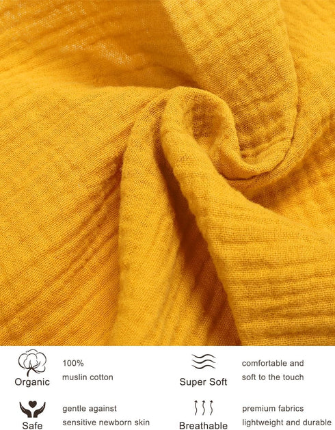 Pack Pack (46P-03) Yellow Muslin and Play Sheets Fitted Girl, Portable Mini Crib Sheets or n Play Mattress Pad Cover