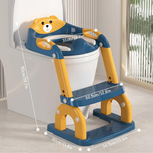 kimitimi 2-in-1 Potty Training Seat with Step Stool for Toddlers - Upgrade Toilet Seat Toilet Ladder for Kids Children