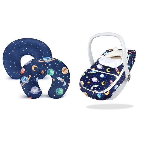 Pea Pod Pack of Nursing Pillow Cover and Baby Car Seat Cover