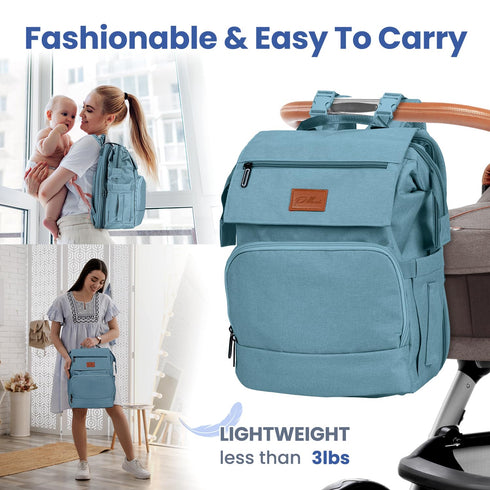 PILLANI Baby Diaper Bag Backpack - Large Travel Diaper Bags for Boys & Girls with Changing Pad