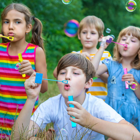 uoyoi Favors,24Pcs Building Blocks Party Building Blocks Bubble Wands for Kids,Cute Bubble Wand for Birthday Party