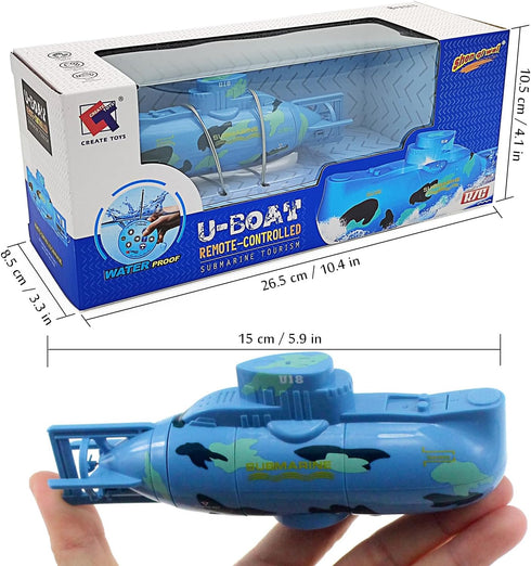 Mini RC Submarine Toy - Remote Control Diving Adventure (Blue)