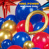 Kozee Red Blue Gold Balloon Garland Arch Kit, 130 PCS Chrome Blue for Kid Video Game Birthday Party