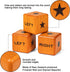 Giant Right Center Left Dice Game with 24 Large Chips & Carry Bag, 3.5" Wooden Outdoor Lawn Dice Game