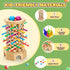 3-6 Montessori Wooden Board Game for Kids Years - Educational Learning Toy with Colorful Sticks, Dice& Balls - Fine