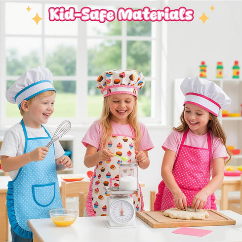 Sets, 32PCS LovesTown Kids Cooking and Baking Kids Chef Hat and Apron Pretend Play Toys for Toddler Gifts for Boys