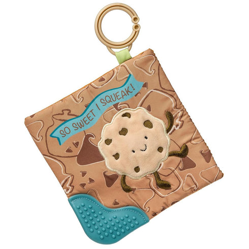 Sweet Soothie Crinkle Teether Toy with Baby Paper and Squeaker, 6 x 6-Inches, Chippy Cookie