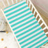 Pigsaly 27x39 Inch Crib Sheets Turquoise White Stripe Baby Sheet for Standard Crib Mattress Boys Girls Toddler Bed