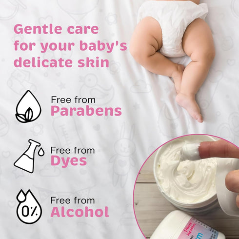 DiaperDerm Baby Diaper Rash Cream, Pediatrician Formulated with 5 Ingredients for Gentle, Happy, and Rash-Free Skin