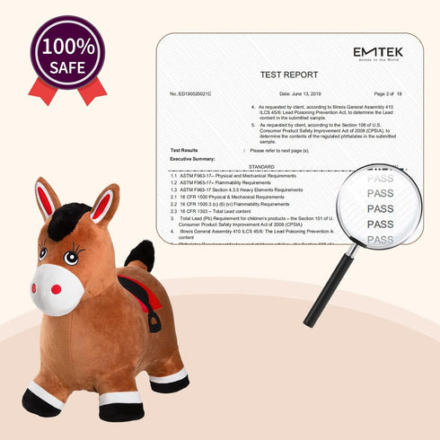 Bouncy Horse Hopper by INPANY - Inflatable Ride-on Animal Toy for Toddlers, Includes Pump