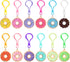 48 Pcs Sweet Donut Keychain Party Favors, Sweet Doughnut Theme Birthday Supplies, 12 Colors for Kids Goodie Bags