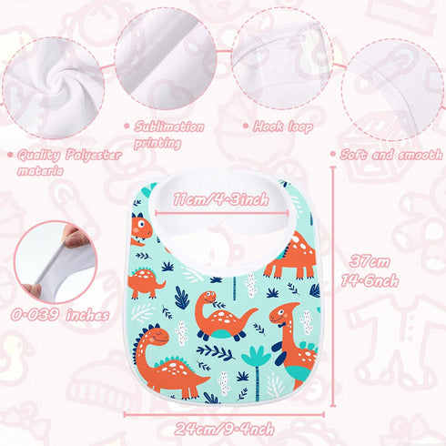 Geyoga 36 Pcs Sublimation Blanks Baby Bibs Bulk Sublimation Feeder Washable Baby Bib for DIY (White)