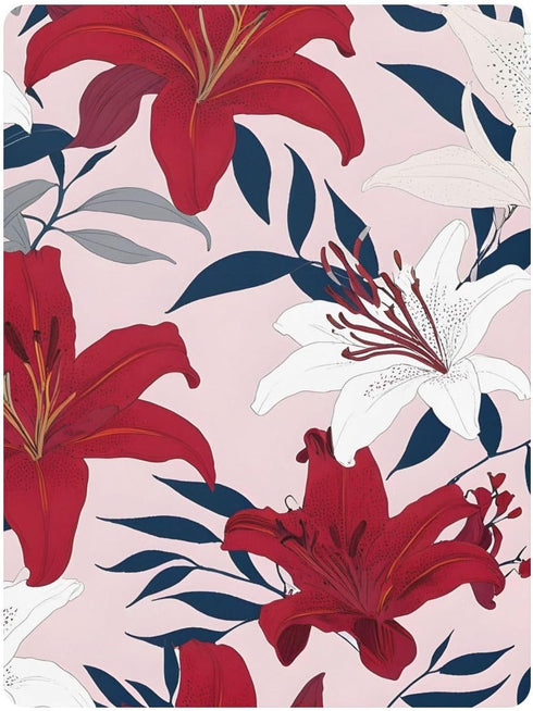 CZXW 52" 28" Hawaiian Floral Red White Crib Sheets Fitted x Natural Cotton Soft & Breathable for Baby Crib Mattress