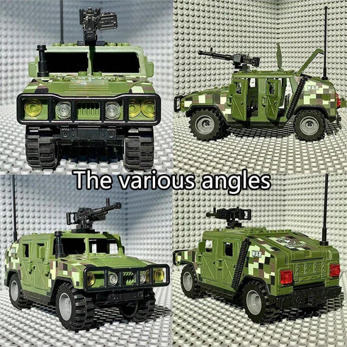 Armored Vehicle Building Block Military Vehicle Building Toy for Age 6 7 8 9 10 11 12+, Army Battle Brick, military Car Model Toys Gifts for Boys (4 styles)