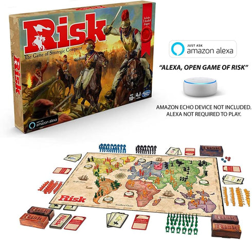 Hasbro Gaming Risk Game with Dragon; Strategy Board Game for Ages 10 and Up, Use with Amazon Alexa
