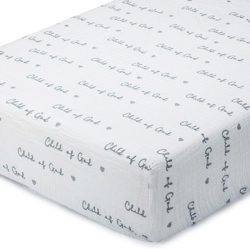 LollyBanks Muslin Crib Sheet 1 Pack, 100% Cotton Baby Crib Sheet for