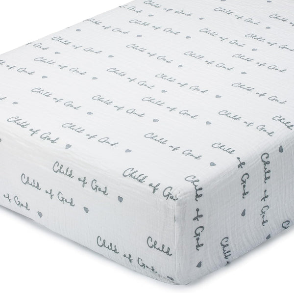 LollyBanks Muslin Crib Sheet 1 Pack, 100% Cotton Baby Crib Sheet for