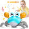 Plnmlls Crawling Crab Baby Toy,Tummy Time Toys,with Music and LED Light,Built-in Rechargeable