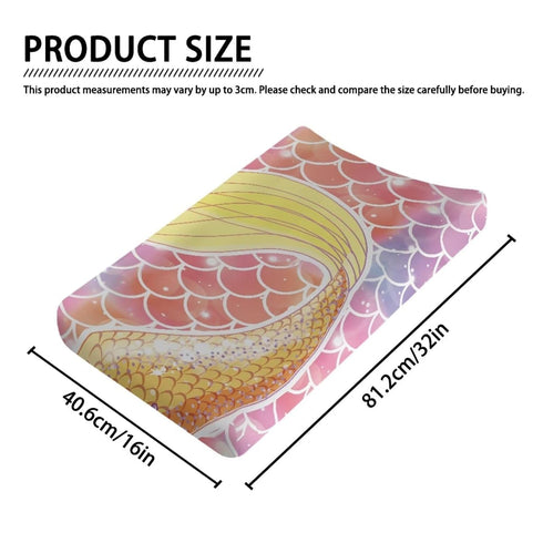Mermaid Changing Pad Cover for Baby Infant Soft Breathable Baby Nursery Diaper Changing Pad Cover Cradle Mattress Cover