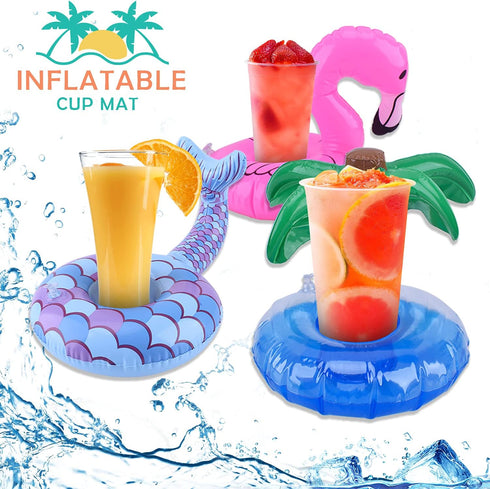 Blovec Inflatable Drink Floats, 8 Pack Inflatable Drink Holders, Cup Coasters for Summer Pool Party