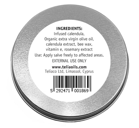 50 Ml 1.7 Oz Teliaoils Calendula Salve (Marigold) For Baby Skin and Facial Use. Soothing Herbal Cream for Rashes