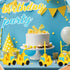 12 Set 10 oz Tanlade Excavator Truck Cups with Straws, Tractor Birthday Party Decorations Plastic Excavator Shape Cup