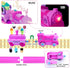 Sets 3D 3-5 Pink Classic Train for Toddlers|Musical Electric Train Toys with DIY Ice Cream Truck Foam Puzzles Party