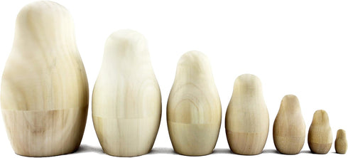 Unpainted Nesting Dolls, DIY 7 Matryoshka Nesting Dolls Blank for Paint Gifts