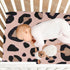 SUABO Leopard Print Cheetah Pink Crib Sheets Stretchy Portable Sheets for Baby Toddler Breathable Soft Crib Mattress