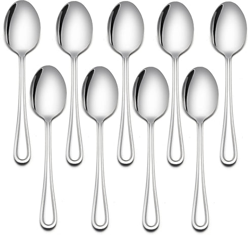 LIANYU 9-Piece Toddler Spoons, Stainless Steel Self Feeding Silverware Set for Kids 2-10 Years, Dishwasher Safe