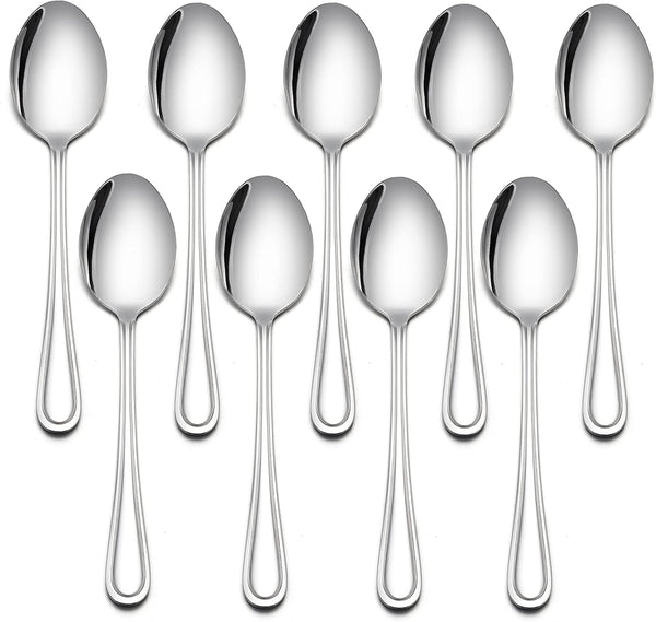 LIANYU 9-Piece Toddler Spoons, Stainless Steel Self Feeding Silverware Set for Kids 2-10 Years, Dishwasher Safe