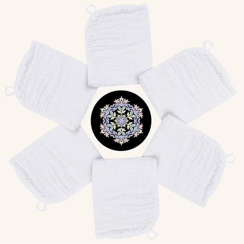 '-100% 12 Pack, 12x12 Inches Baby Washcloths Cotton Muslin Soft Baby Bath Wash Cloths and Absorbent Baby Wipes