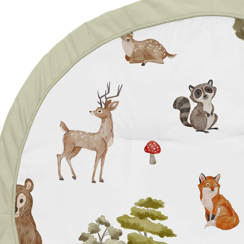 Tummy Sweet Jojo Designs Woodland Forest Animals Boy Girl Gender Neutral Unisex Baby Play Mat Time Activity Infant