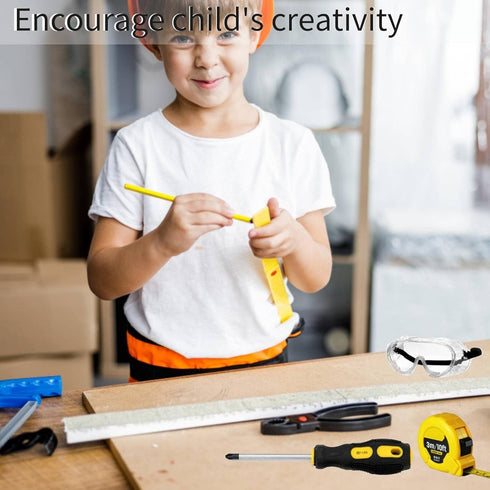 QeeHeng Set, Set Hammer, Kids Tool Kids Real Tool with Tools Bag, Tools Belt, Screwdrivers, DIY Building Woodworking