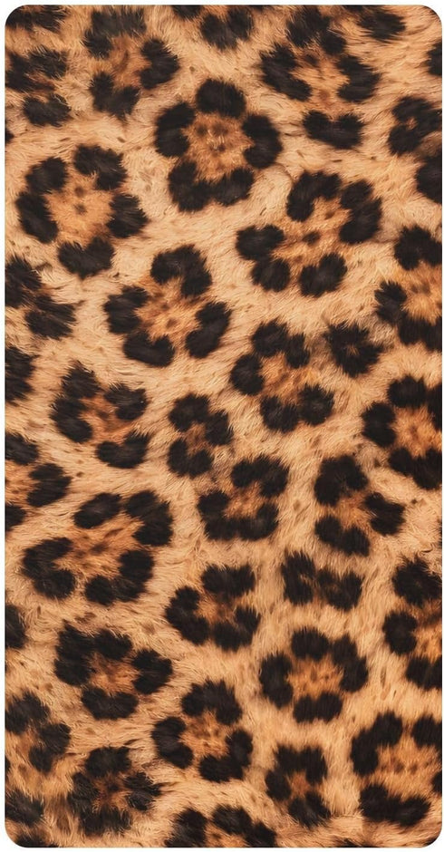 CZXW Leopard Fur Print Crib Sheets Fitted 52" x 28" Natural Cotton Soft