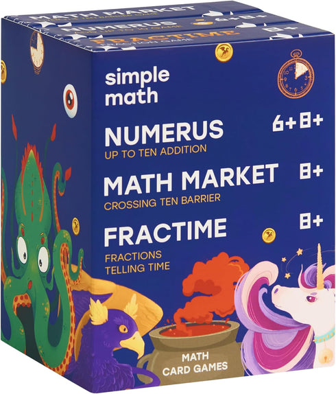 Math Card Games Bundle for Kids 6+ & 8+ | 3 Games