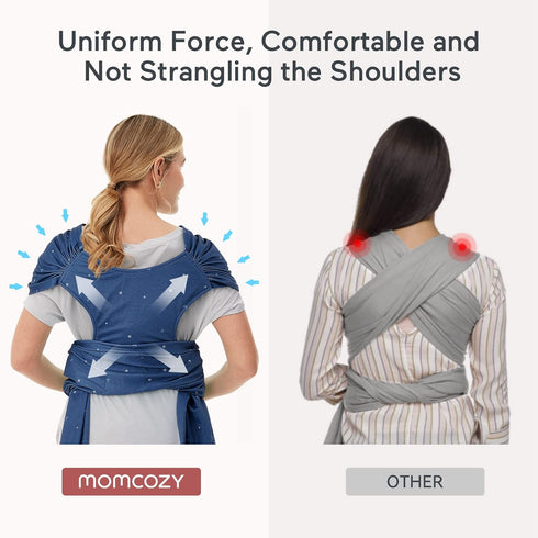 Momcozy 8-35 lbs, Baby Wrap Carrier, Ergonomic Infant Slings for Newborn to Toddler Adjustable Baby Wrap for Adult Fits