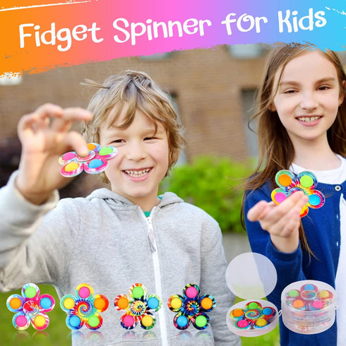 Gigilli Fidget Spinners Pop for Kids, 2 Pack Sensory Fidget Toys for Goodie Bags, Classroom Prizes