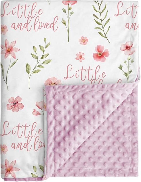 Floral Baby Blankets for Girls - Super Soft Nursery Minky Blanket, Newborn